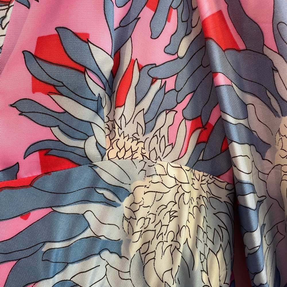 Outrageously Gorgeous Vintage Floral Print Maxi Dress Belted Gown, Size Medium - Picture 15 of 16